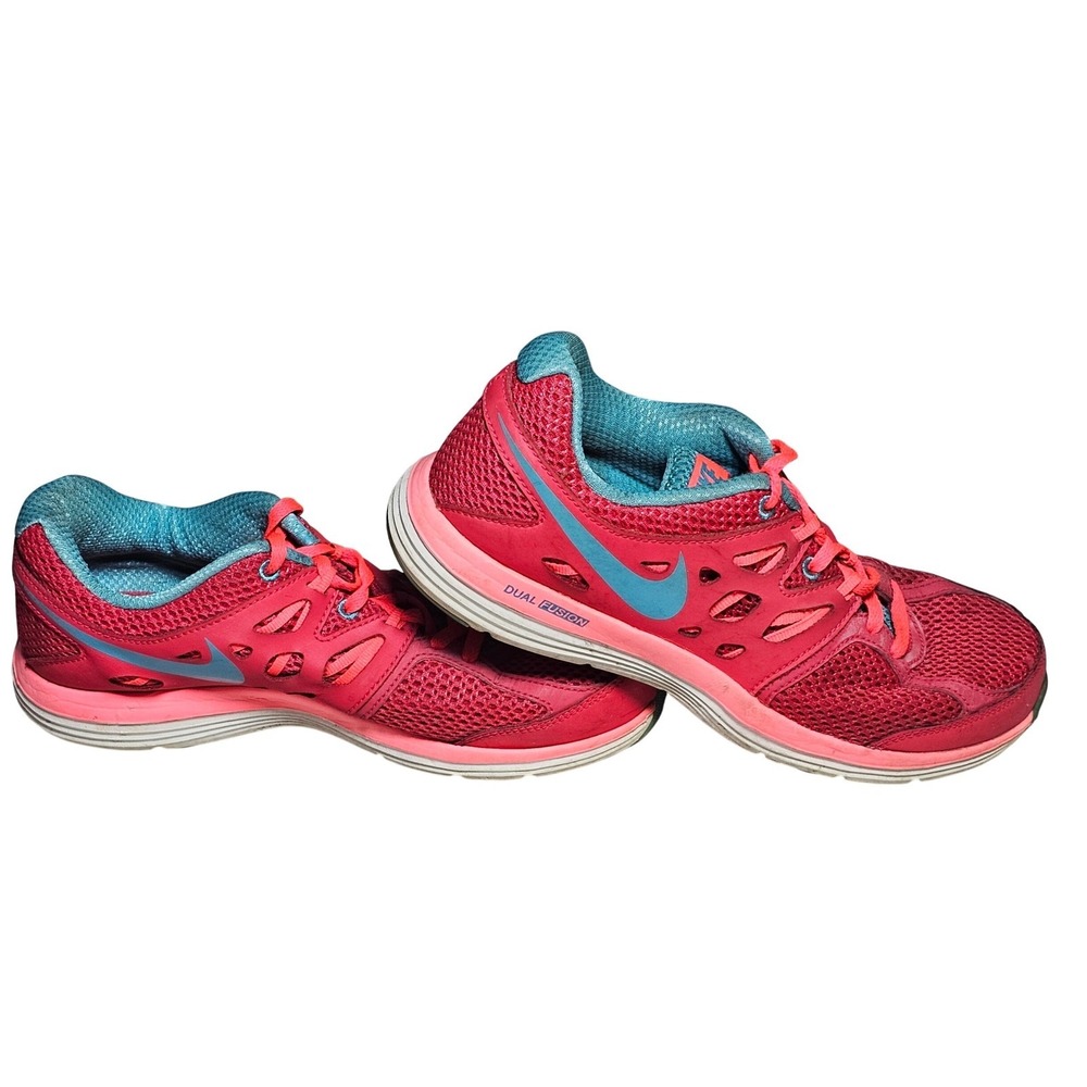 Nike Dual Fusion Lite Womens Pink Teal Running Shoes 599560-600‎ Size 7.5